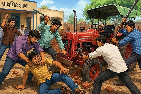 આંકલવા ગામે ચૂંટણીની અદાવતમાં ટ્રેક્ટરમાં તોડફોડ કરી માર માર્યાની ફરિયાદ